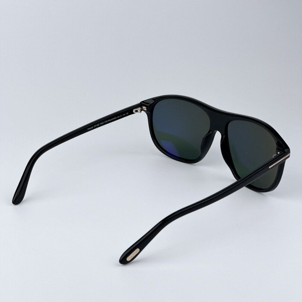 Tom Ford Men Black Green Polarized BRAND NEW Sunglasses PRESCOTT FT1027 01R - Picture 5 of 12
